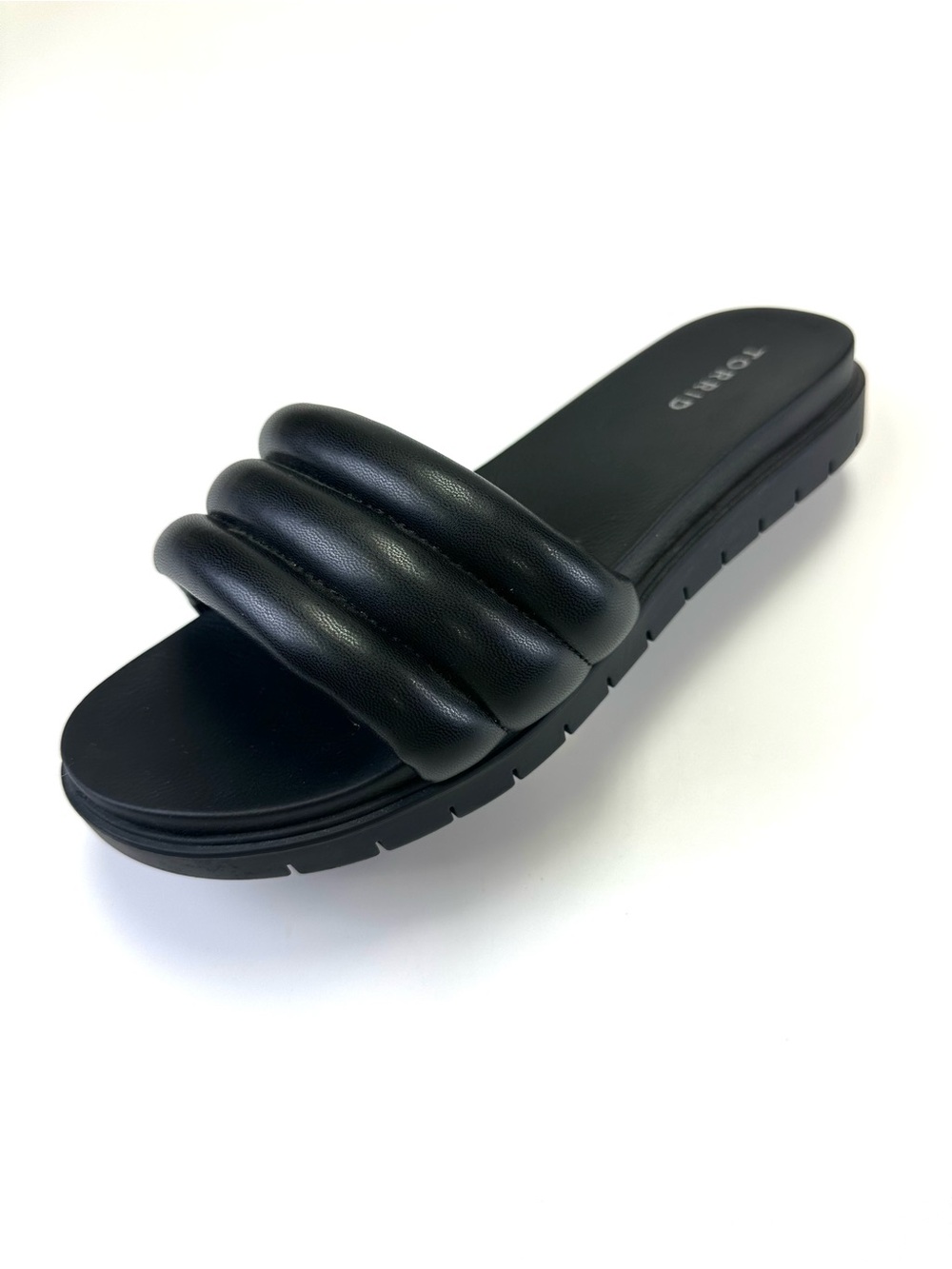 Torrid Black Triple Strap Slides Wide Width Sandals Size 10WW